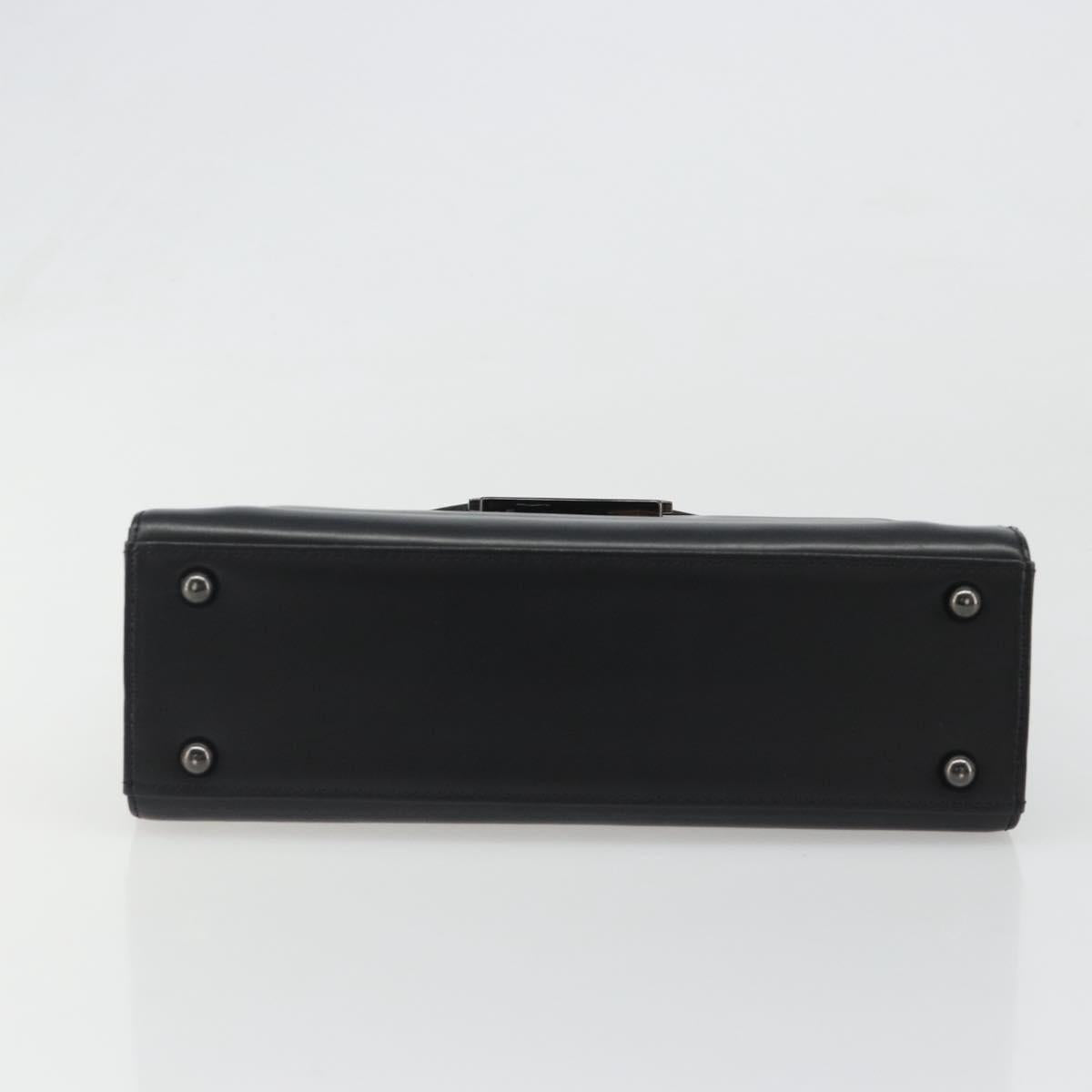 GIVENCHY Hand Bag Leather Black Auth 188085