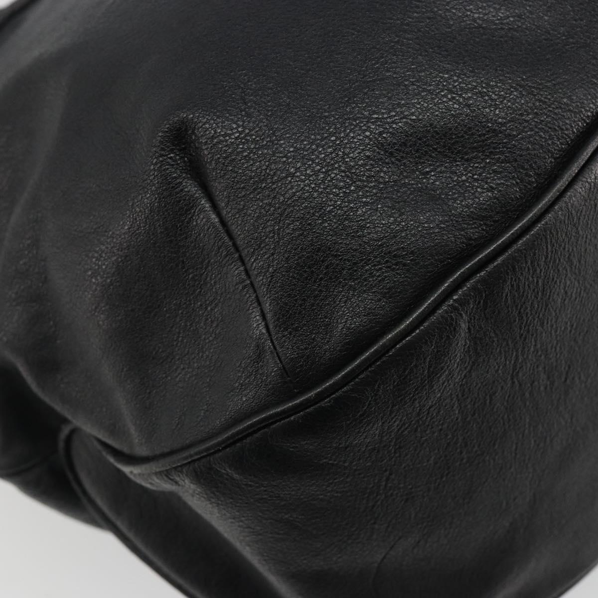 BURBERRY Tote Bag Leather Black Auth 188086A