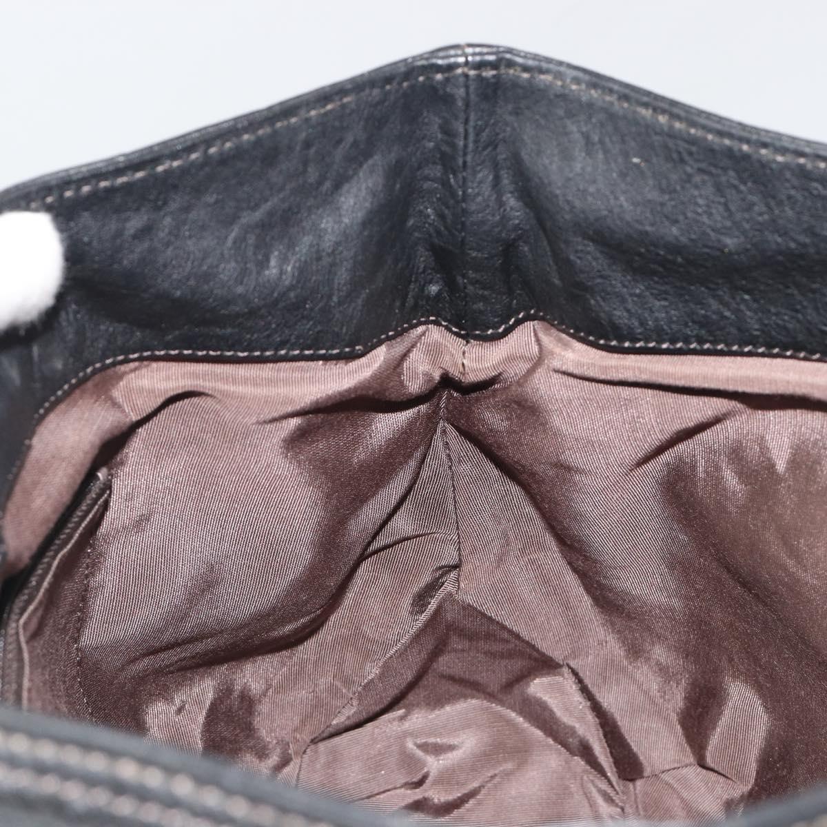 BURBERRY Tote Bag Leather Black Auth 188086A