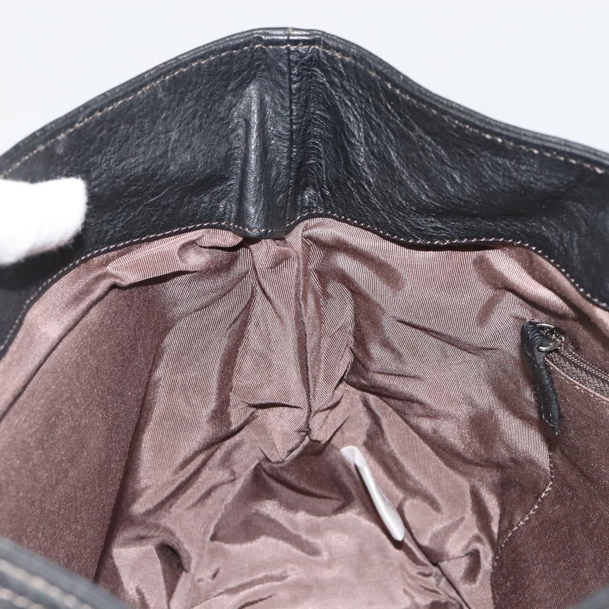 BURBERRY Tote Bag Leather Black Auth 188086A