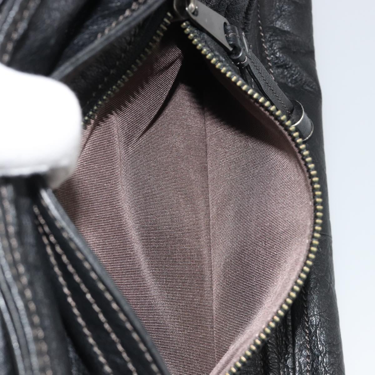 BURBERRY Tote Bag Leather Black Auth 188086A