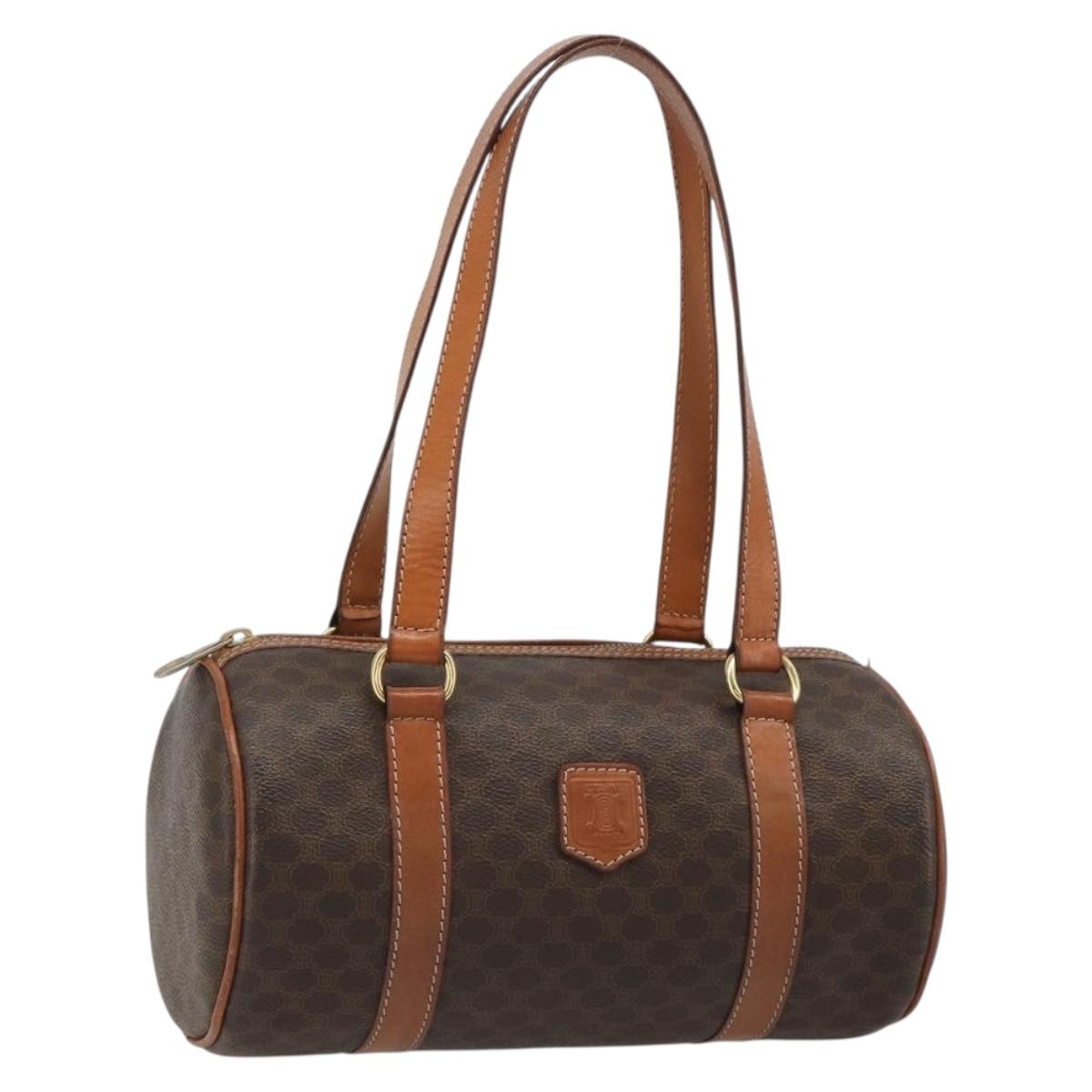 CELINE Macadam Canvas Hand Bag Brown Auth 188087A