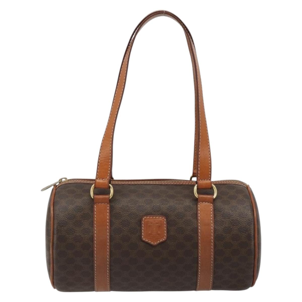 CELINE Macadam Canvas Hand Bag Brown Auth 188087A