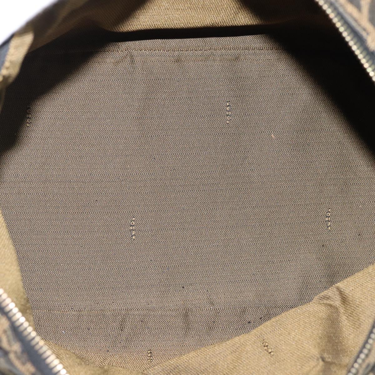 FENDI Zucca Canvas Hand Bag Black Brown Auth 188089
