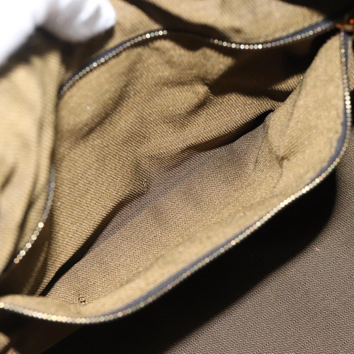 FENDI Zucca Canvas Hand Bag Black Brown Auth 188089