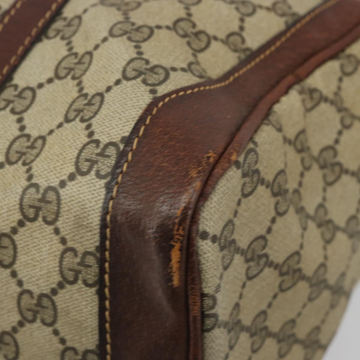 GUCCI GG Supreme Boston Bag PVC Beige Auth 188090