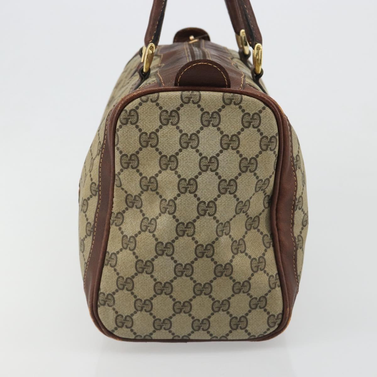 GUCCI GG Supreme Boston Bag PVC Beige Auth 188090