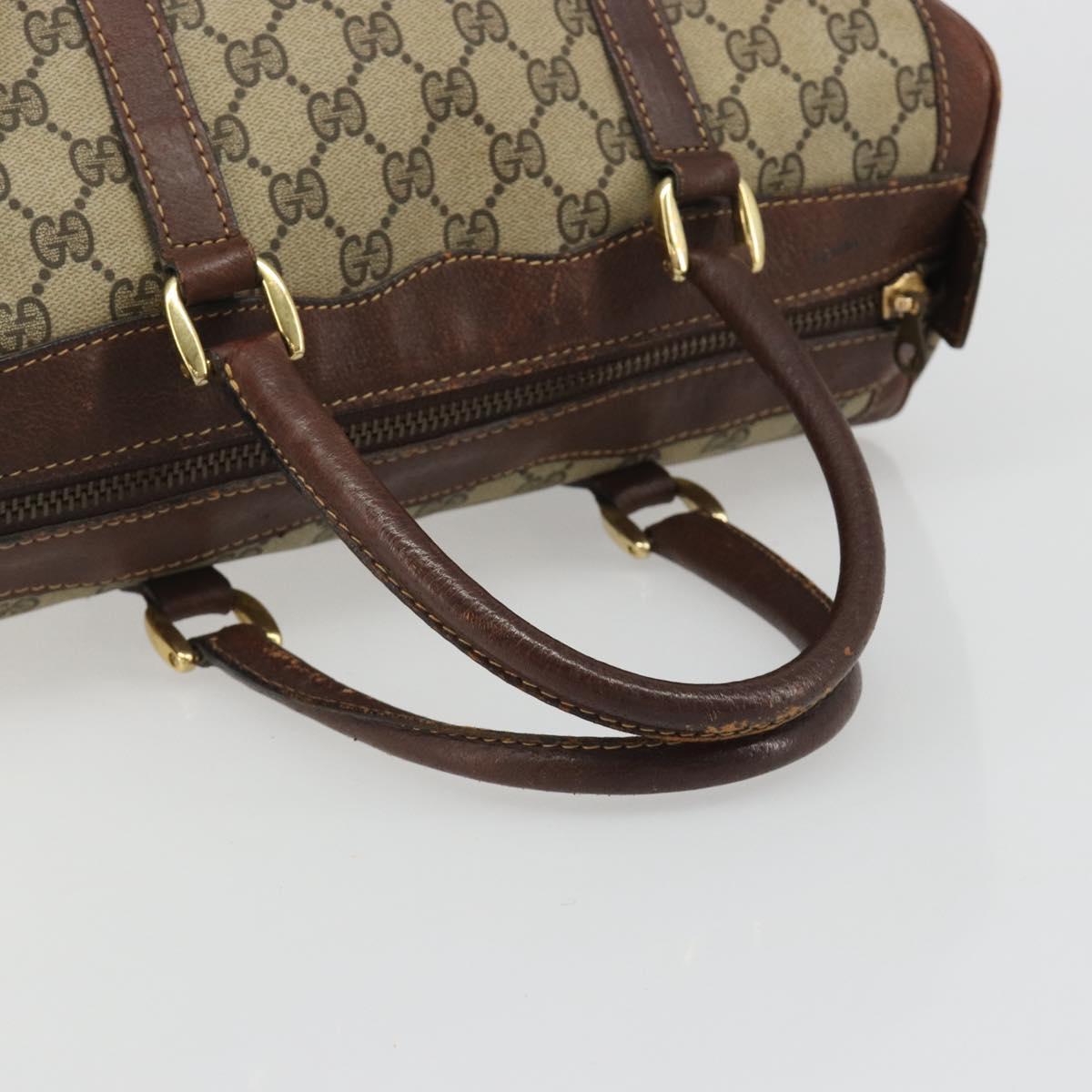 GUCCI GG Supreme Boston Bag PVC Beige Auth 188090