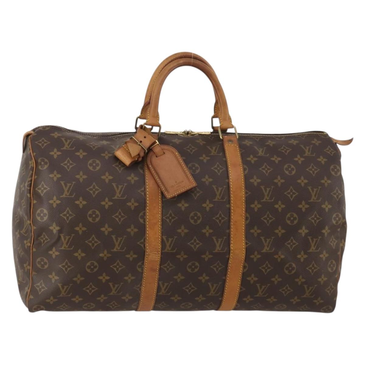 LOUIS VUITTON Monogram Keepall 50 Boston Bag M41426 LV Auth 188095