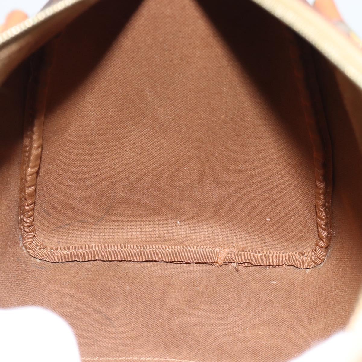 CELINE Macadam Canvas Hand Bag PVC Brown Auth 188100A