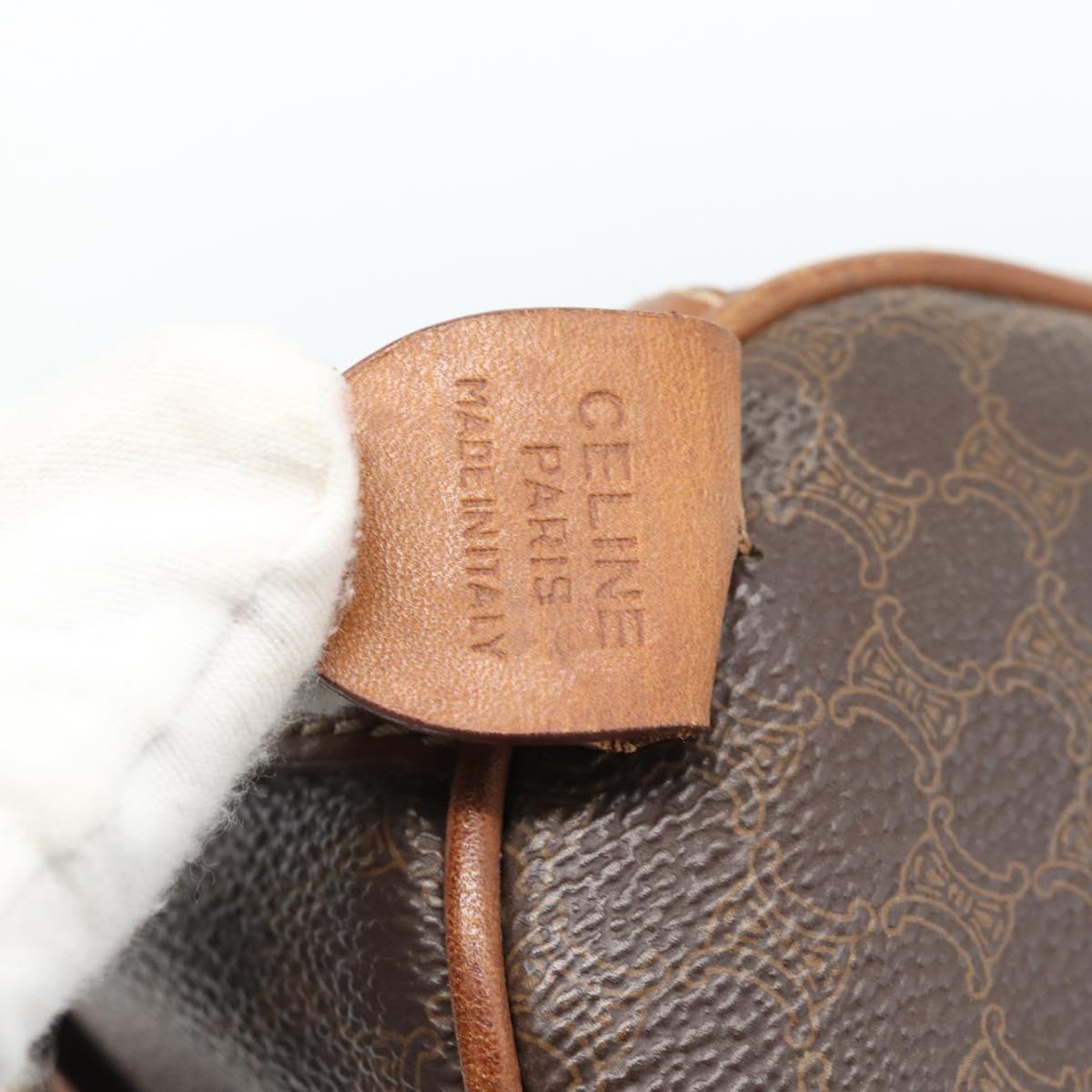 CELINE Macadam Canvas Hand Bag PVC Brown Auth 188100A