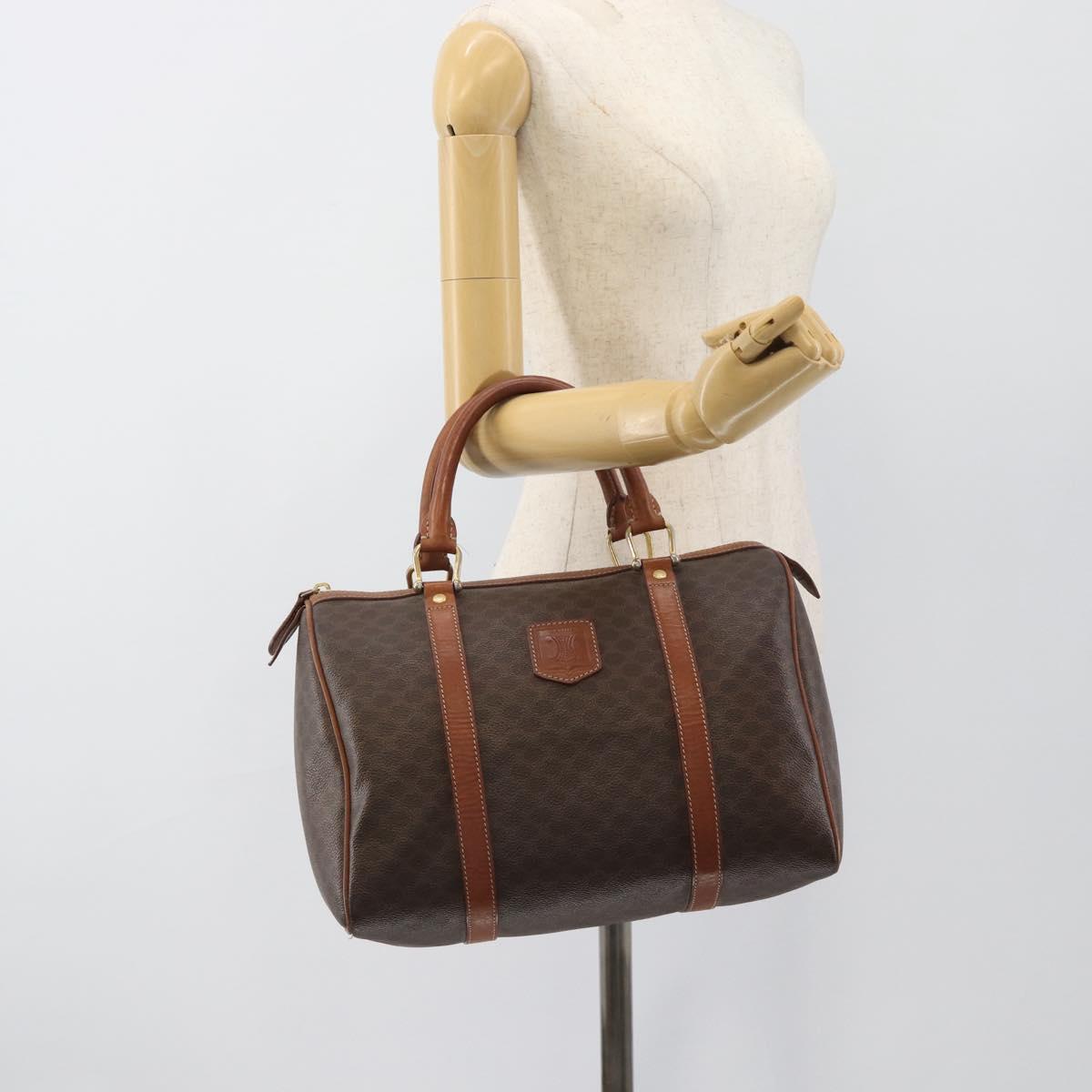 CELINE Macadam Canvas Hand Bag PVC Brown Auth 188100A