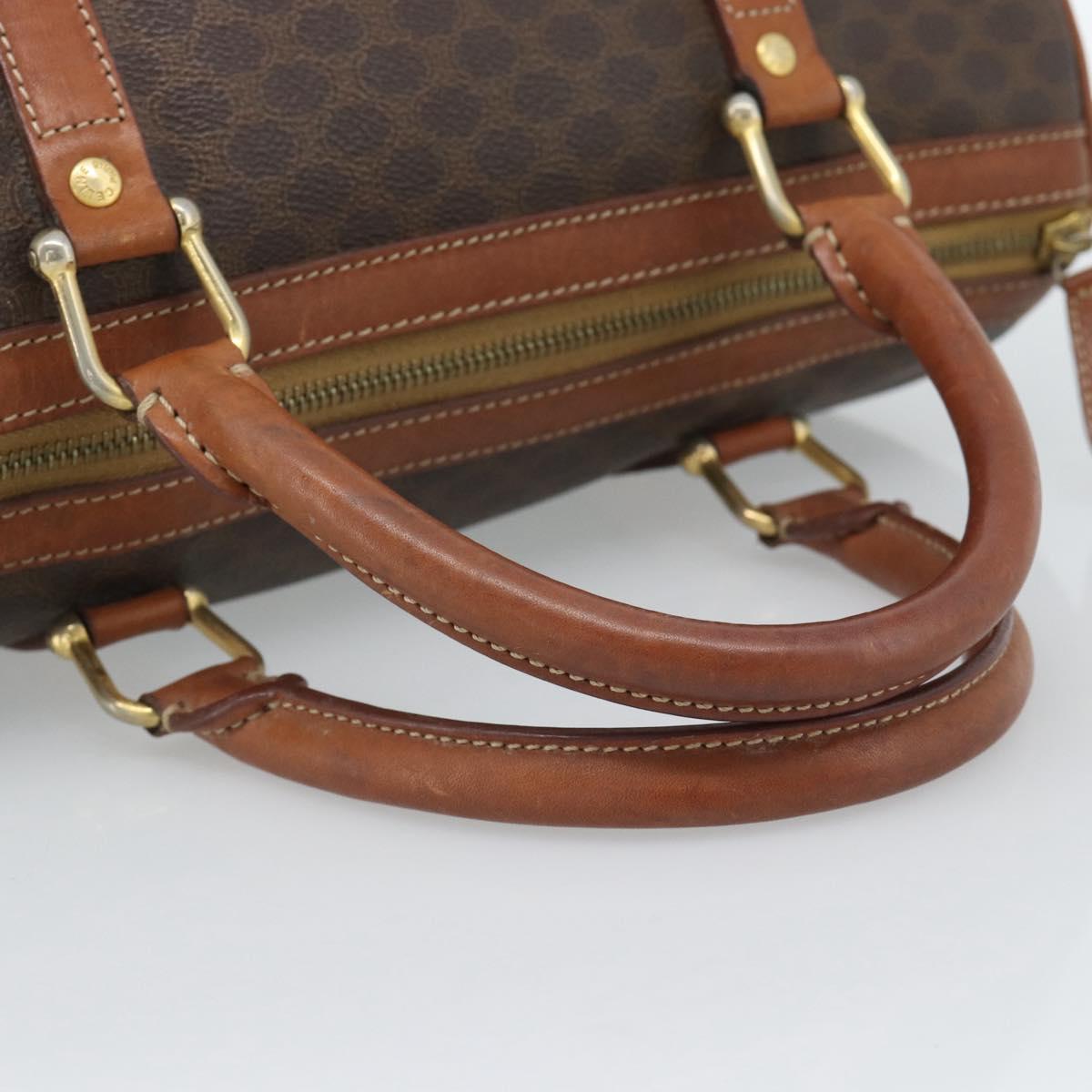CELINE Macadam Canvas Hand Bag PVC Brown Auth 188100A