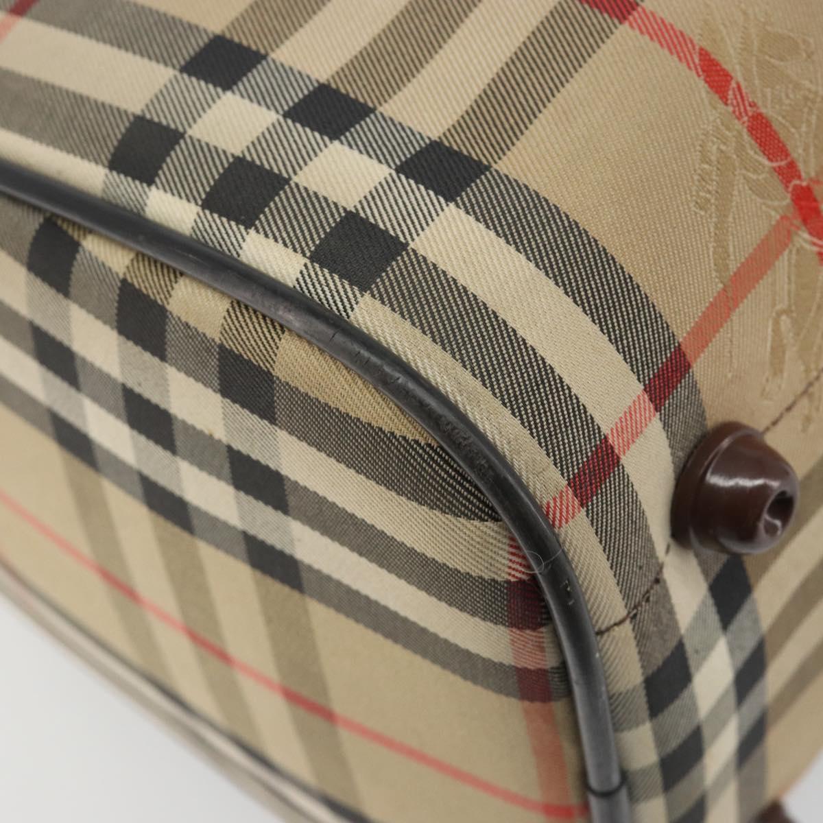 Burberrys Nova Check Hand Bag Canvas Beige Auth 188101