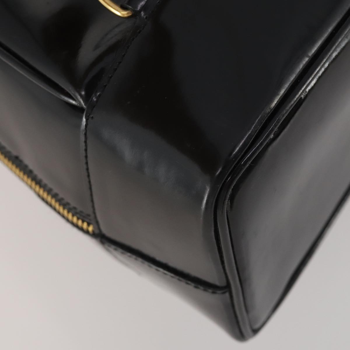 GUCCI Bamboo Body Bag Patent leather Black Auth 188102