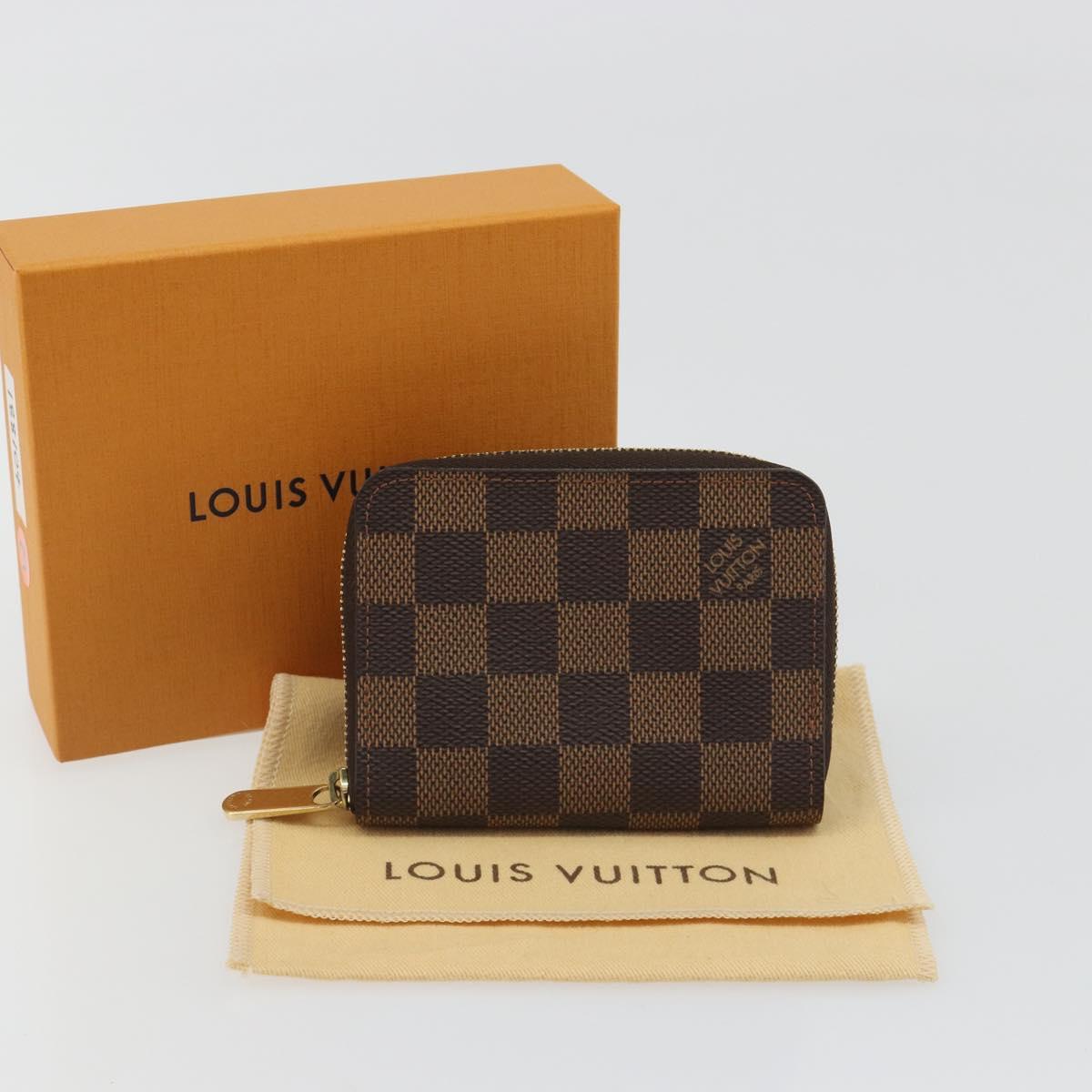 LOUIS VUITTON Damier Ebene Zippy Coin Purse N63070 LV Auth 188104M