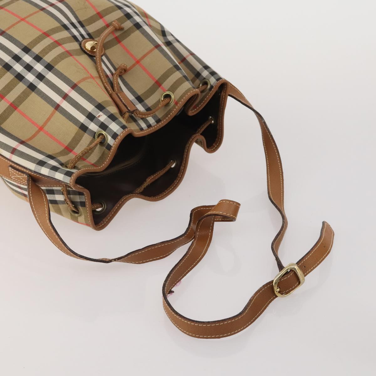Burberrys Hand Bag Leather Canvas 4 Set Brown Beige Auth 188107