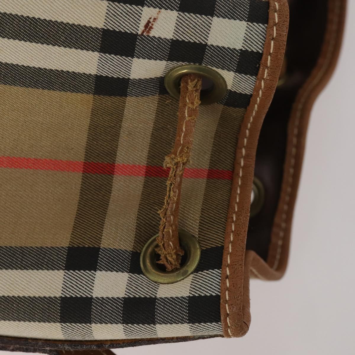 Burberrys Hand Bag Leather Canvas 4 Set Brown Beige Auth 188107