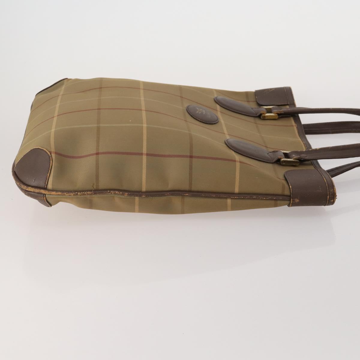 Burberrys Hand Bag Leather Canvas 4 Set Brown Beige Auth 188107