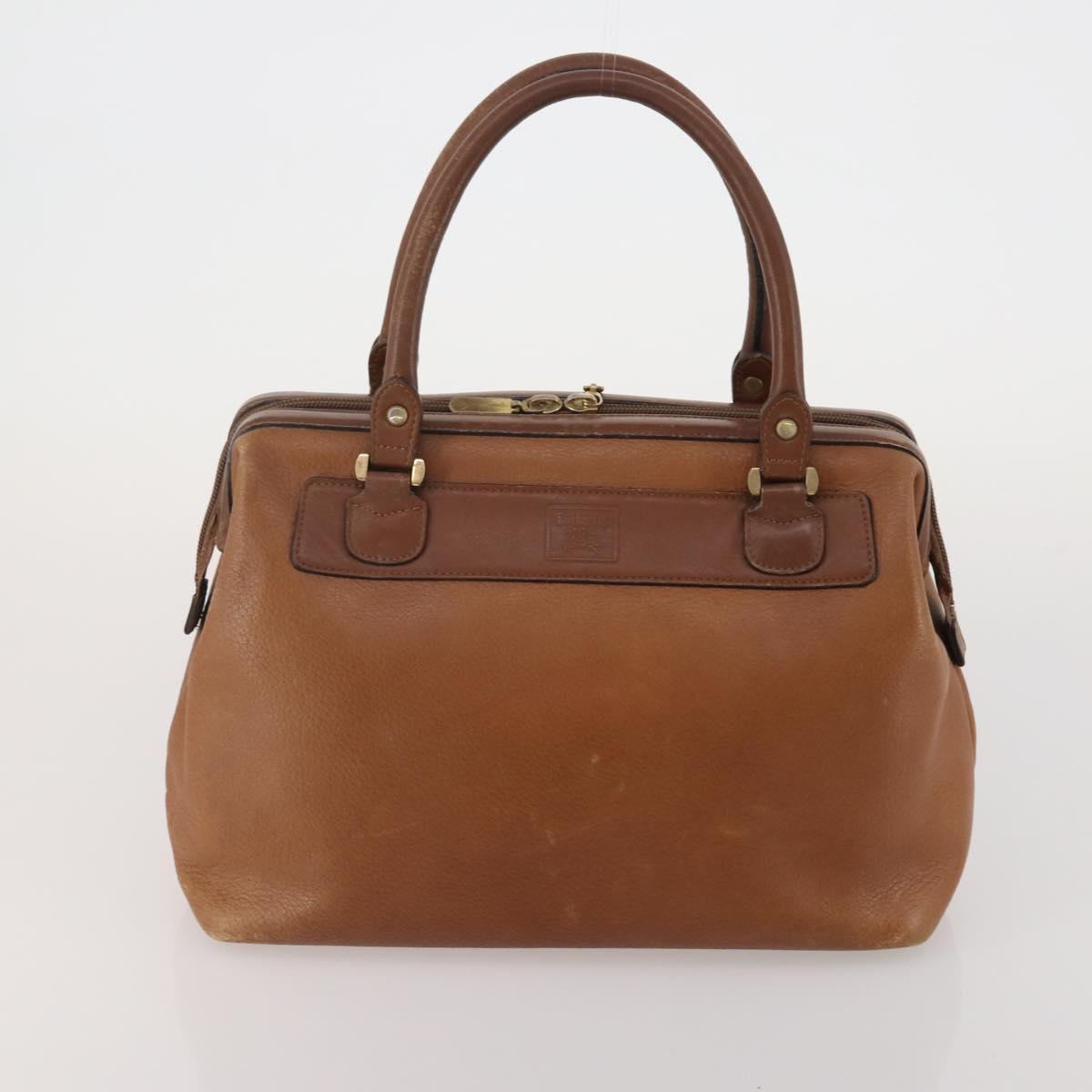 Burberrys Nova Check Hand Bag Leather Canvas 4 Set Brown Beige Auth 188108