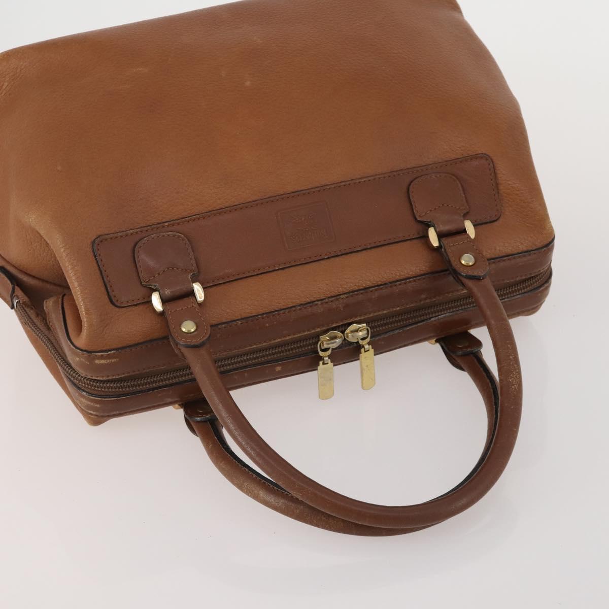 Burberrys Nova Check Hand Bag Leather Canvas 4 Set Brown Beige Auth 188108