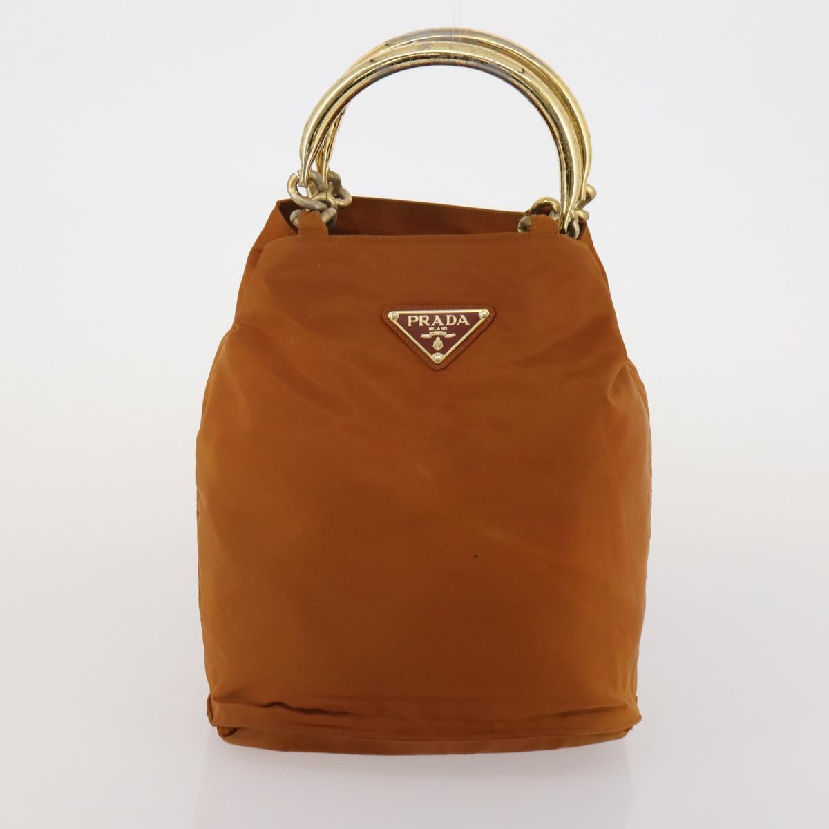 PRADA PRADA Hand Bag Nylon 5 Set Black Orange Auth 188109
