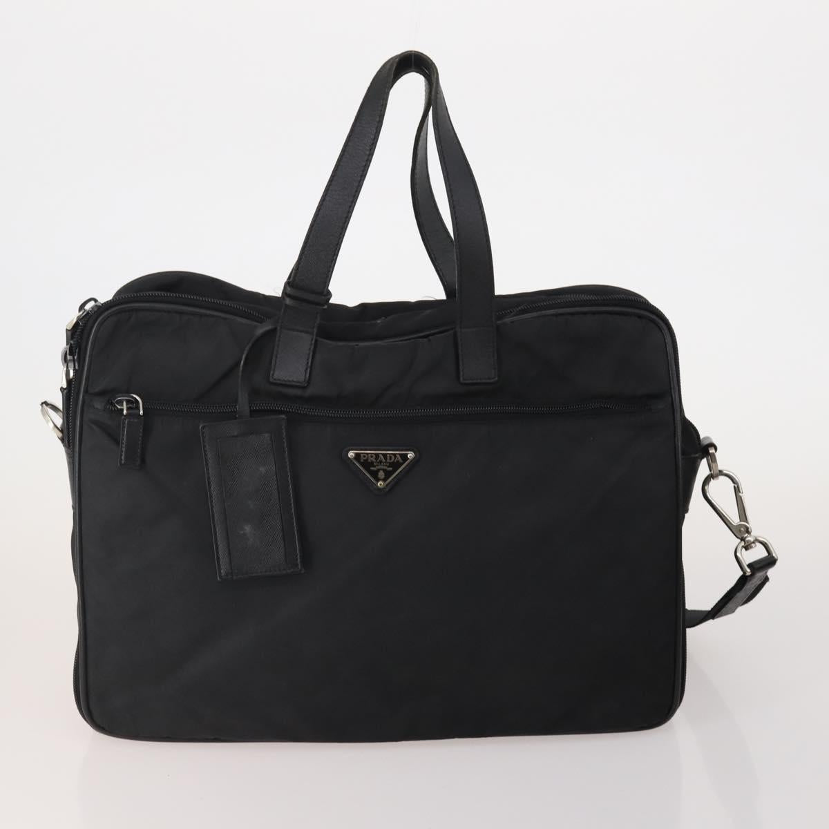PRADA PRADA Hand Bag Nylon Leather Canvas 5 Set Black Green beige Auth 188110