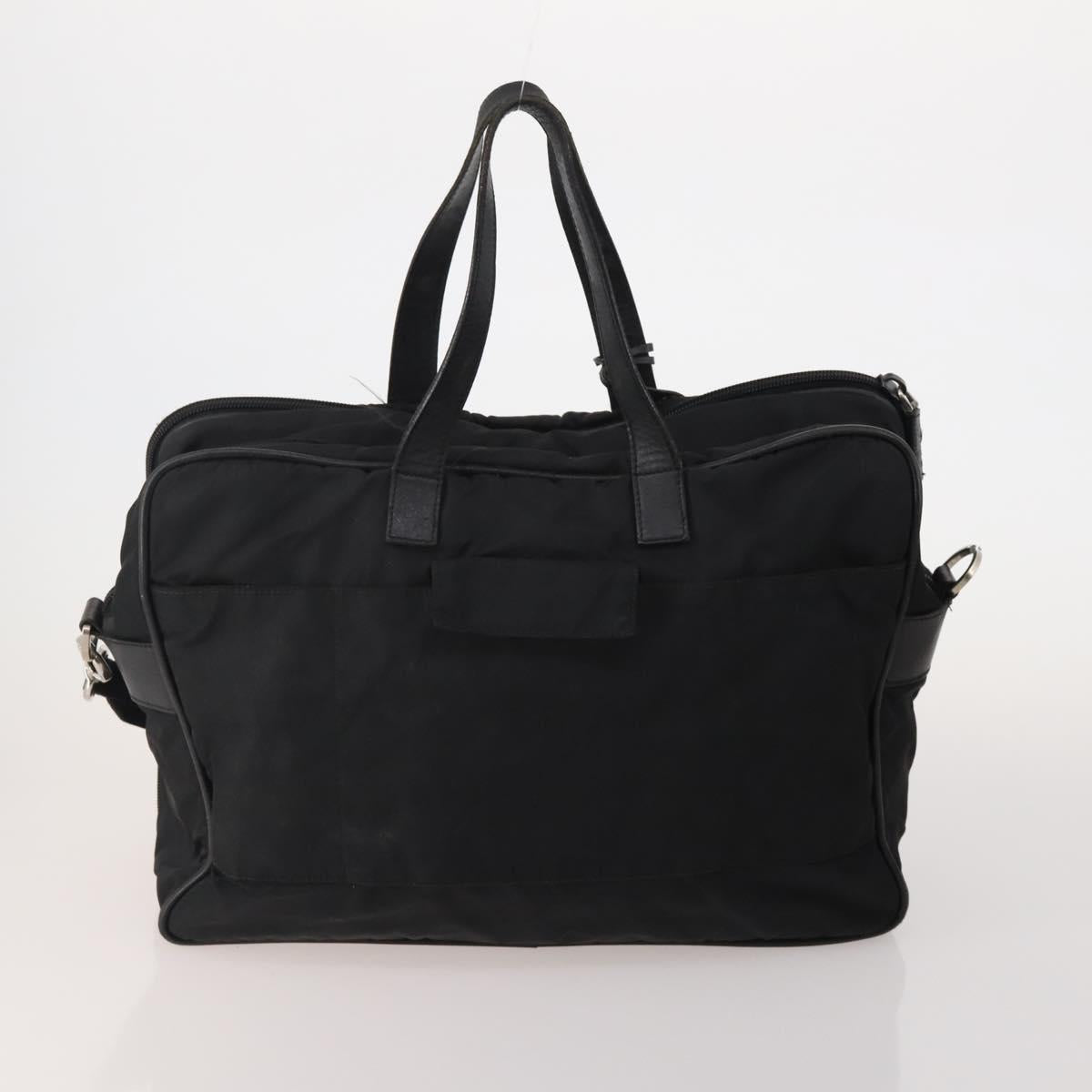 PRADA PRADA Hand Bag Nylon Leather Canvas 5 Set Black Green beige Auth 188110