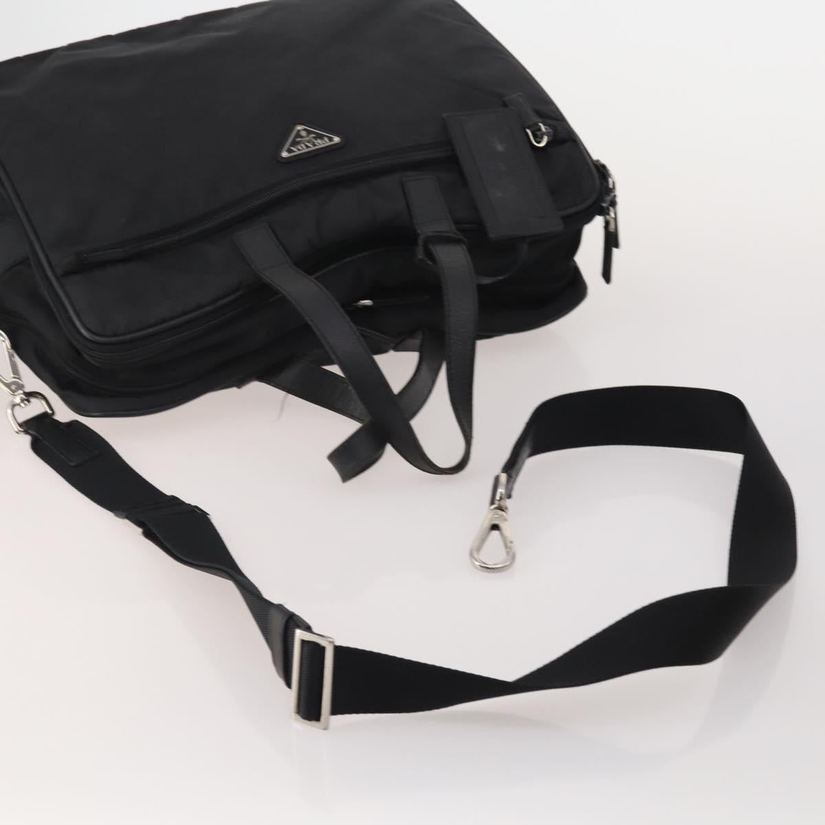 PRADA PRADA Hand Bag Nylon Leather Canvas 5 Set Black Green beige Auth 188110