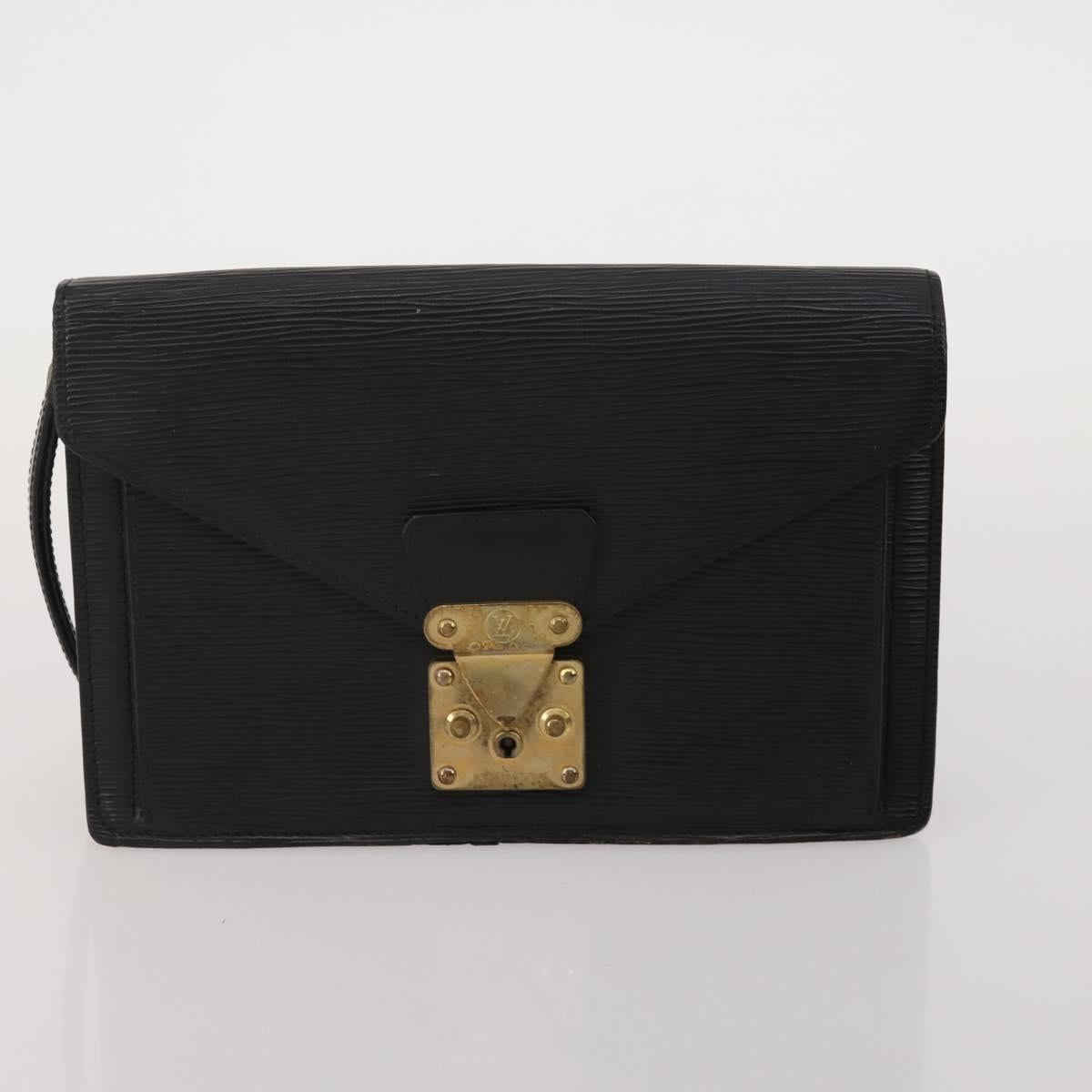 LOUIS VUITTON Monogram Epi Tie Clutch Bag 5 Set Green Black LV Auth 188114