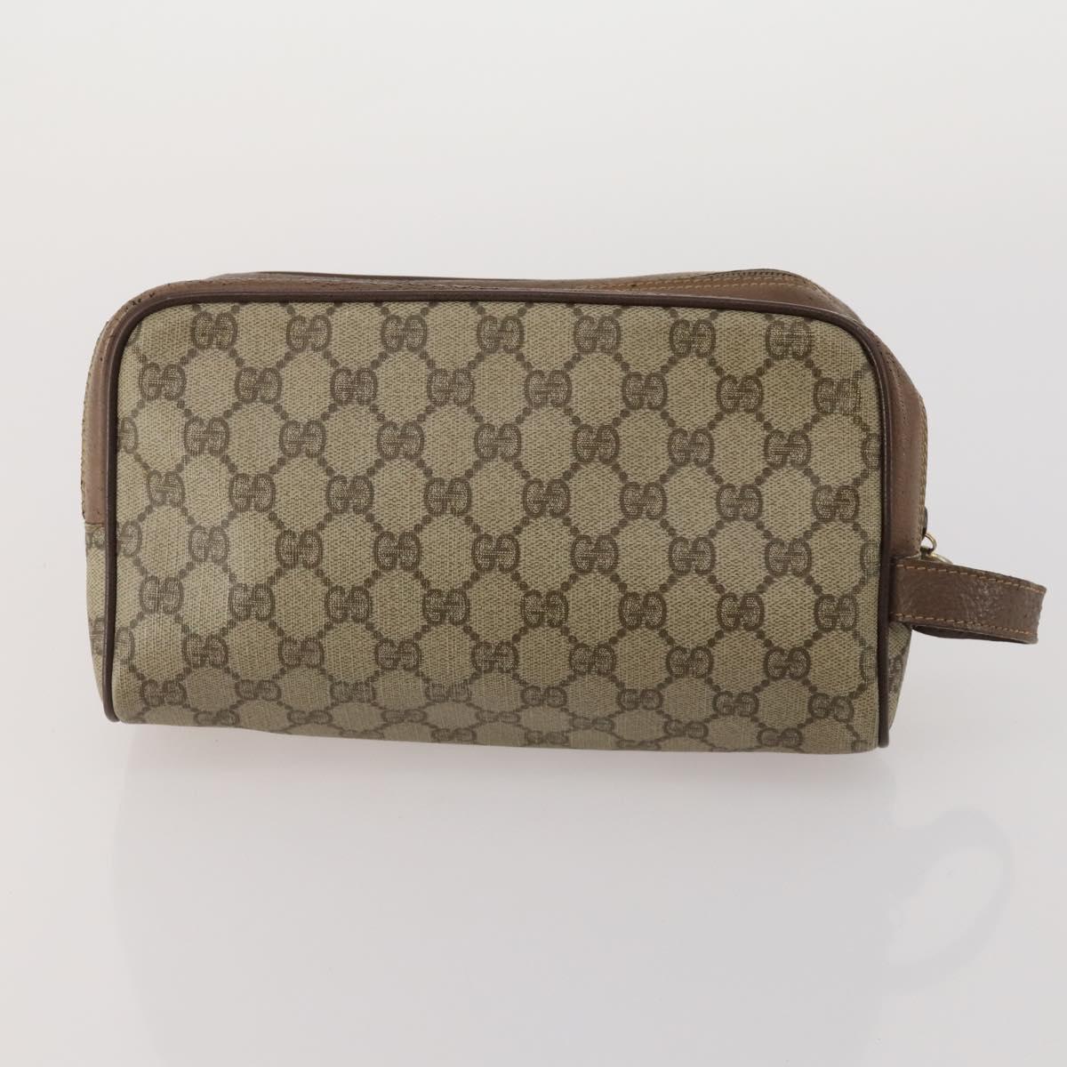GUCCI GG Supreme Shoulder Bag PVC 4 Set Navy Beige Auth 188116