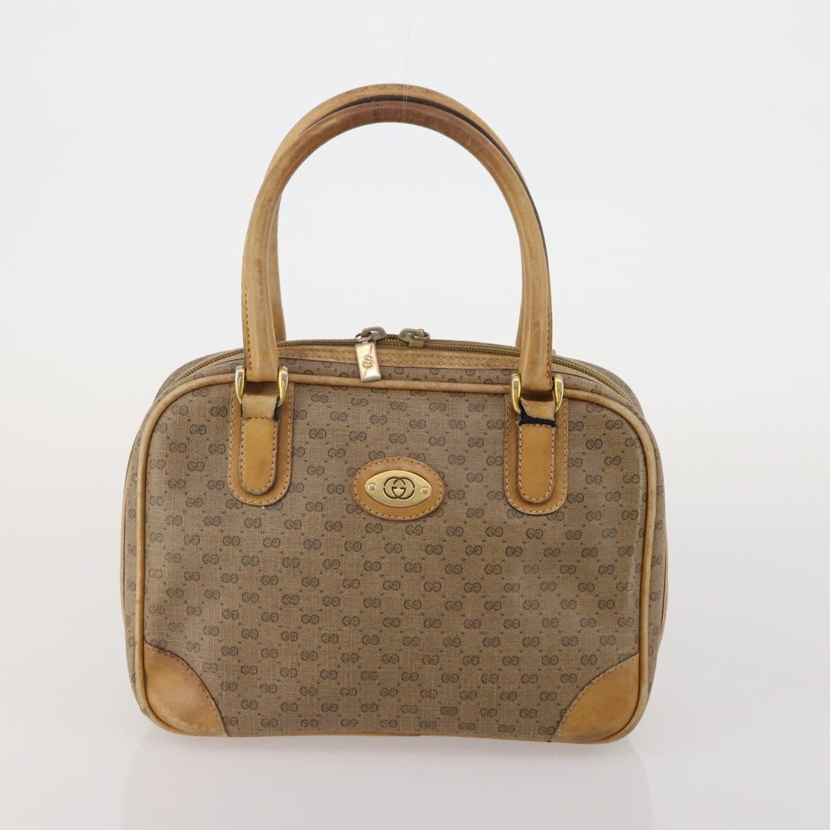 GUCCI Micro GG Supreme Tote Bag PVC 3 Set Beige Auth 188117