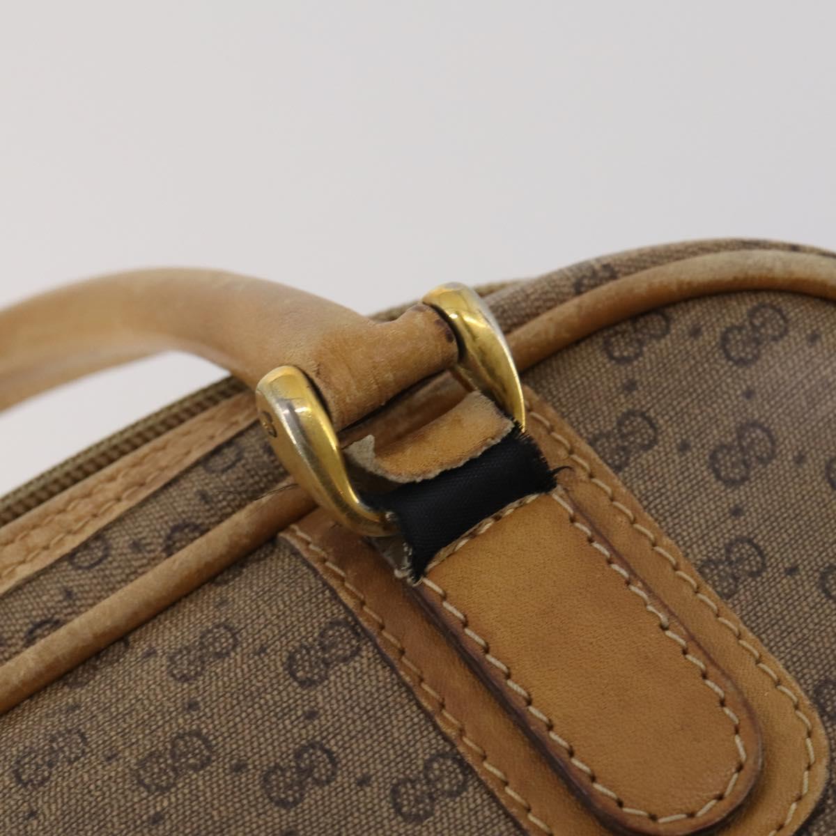 GUCCI Micro GG Supreme Tote Bag PVC 3 Set Beige Auth 188117