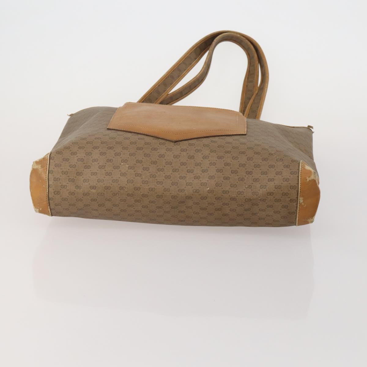 GUCCI Micro GG Supreme Tote Bag PVC 3 Set Beige Auth 188117