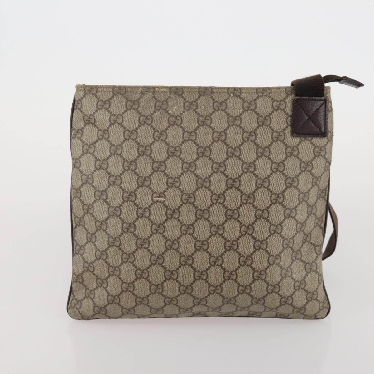 GUCCI GG Supreme Shoulder Bag PVC 3 Set Beige Auth 188118