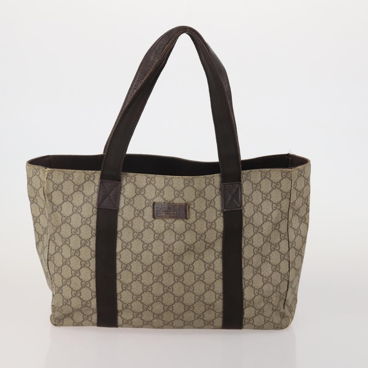 GUCCI GG Supreme Shoulder Bag PVC 3 Set Beige Auth 188118