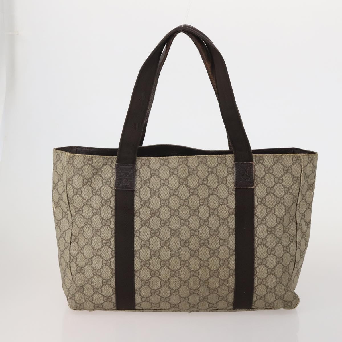 GUCCI GG Supreme Shoulder Bag PVC 3 Set Beige Auth 188118