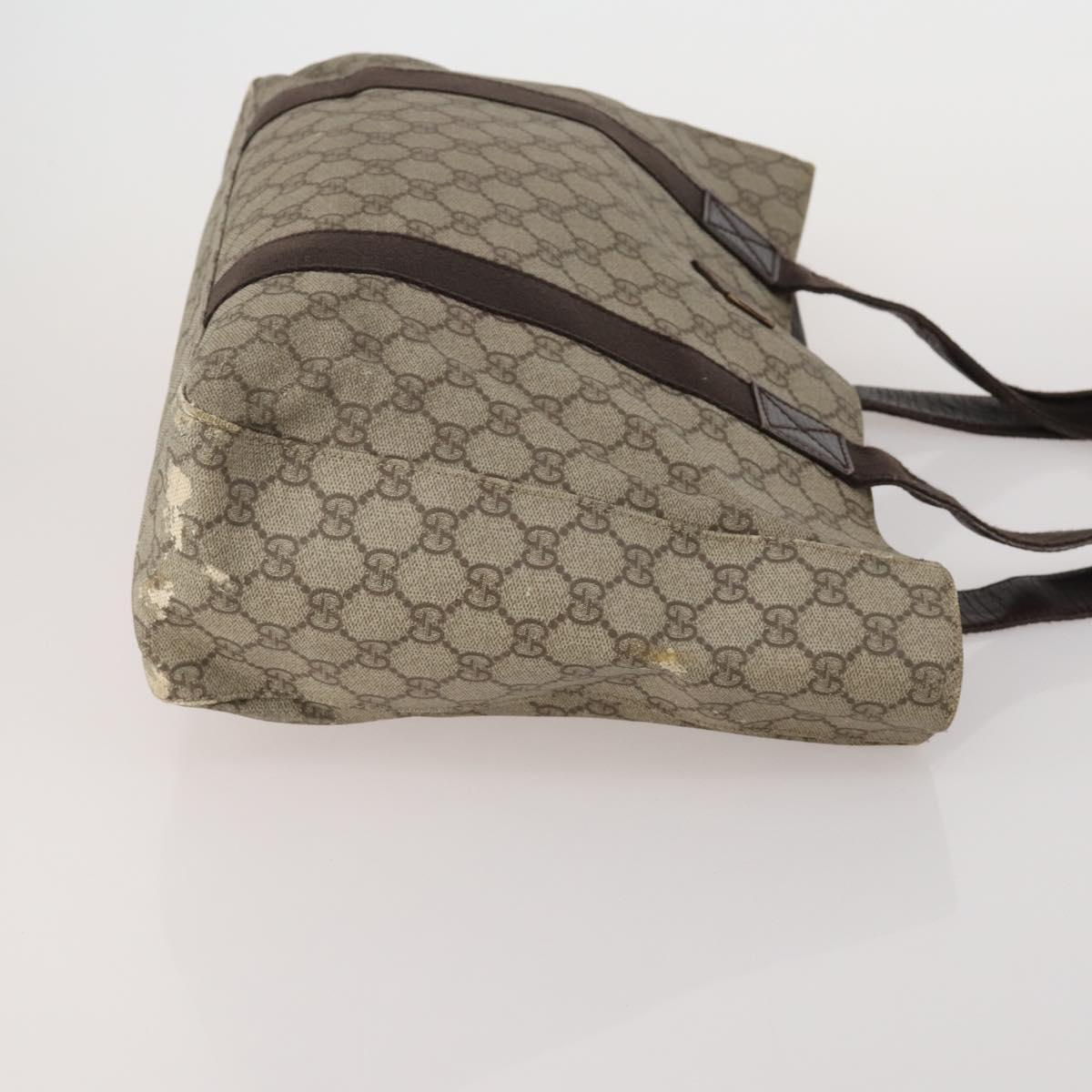 GUCCI GG Supreme Shoulder Bag PVC 3 Set Beige Auth 188118