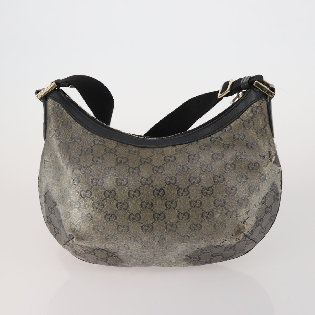 GUCCI GG Canvas GG Crystal Shoulder Bag 5 Set Beige Black Auth 188120