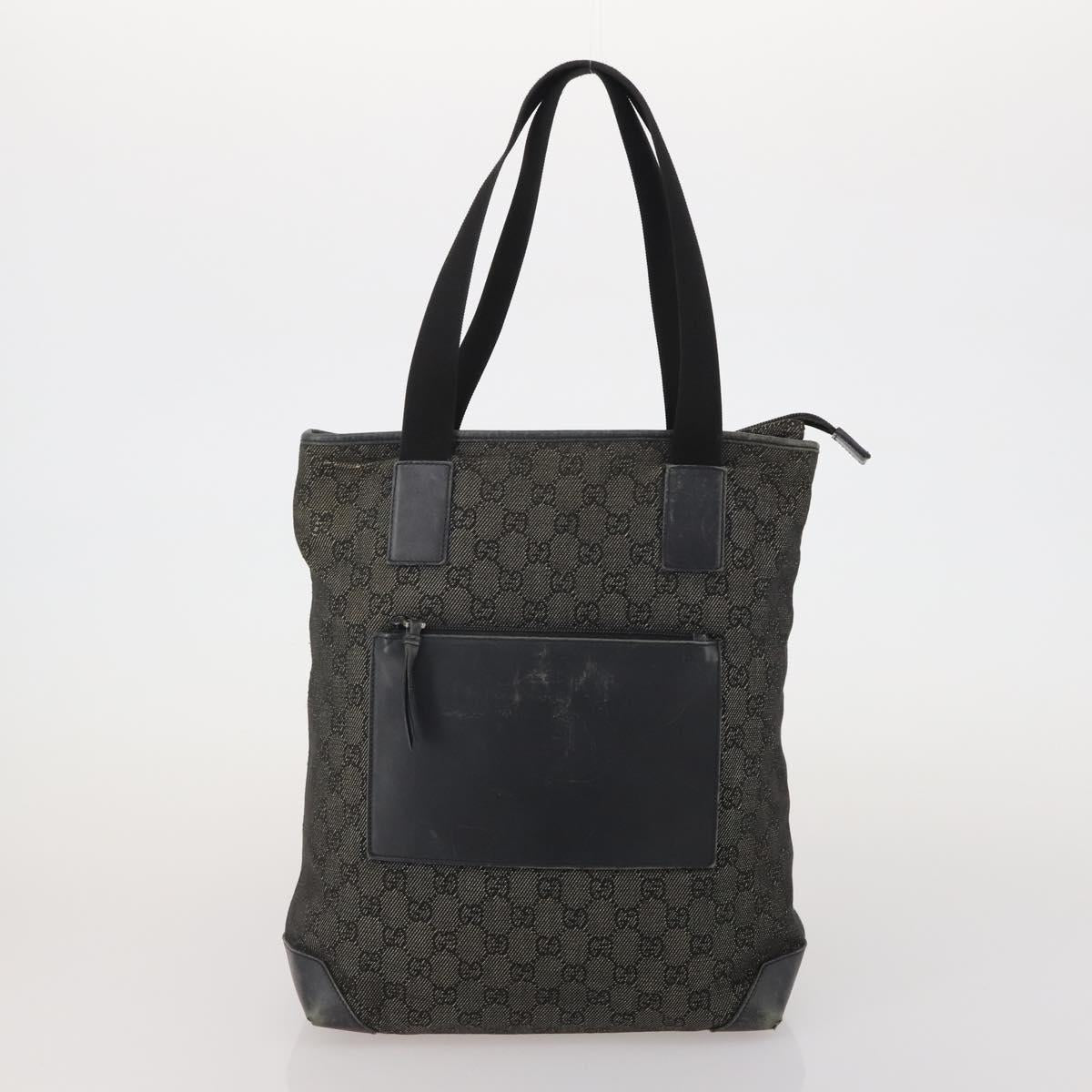 GUCCI GG Canvas GG Crystal Shoulder Bag 5 Set Beige Black Auth 188120