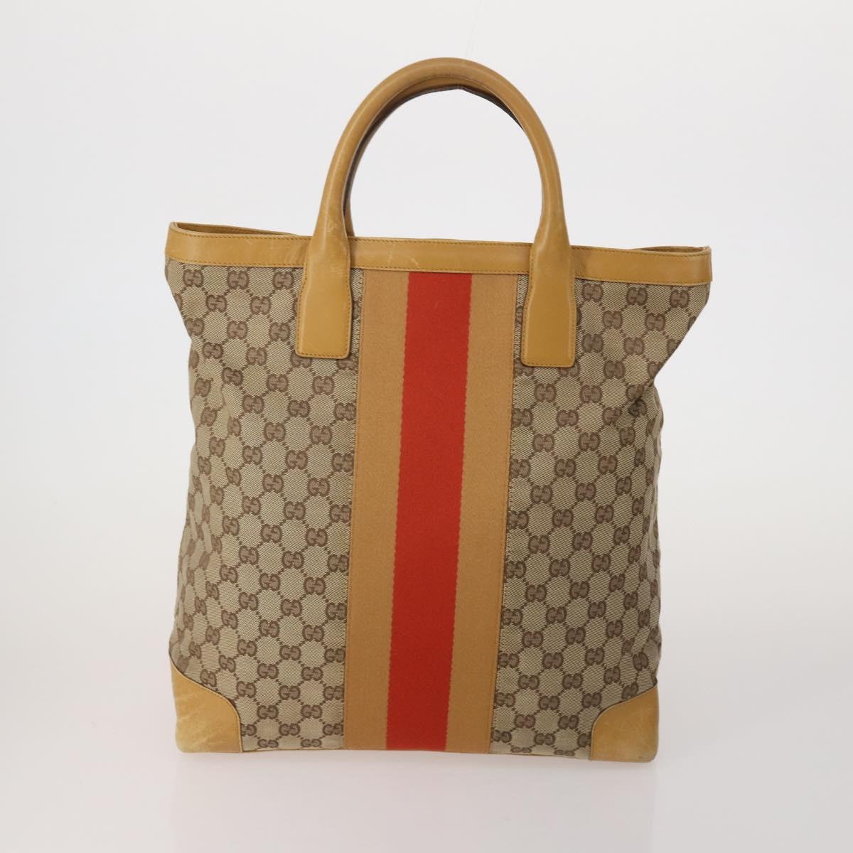 GUCCI GG Canvas GG Crystal Shoulder Bag 5 Set Beige Black Auth 188120