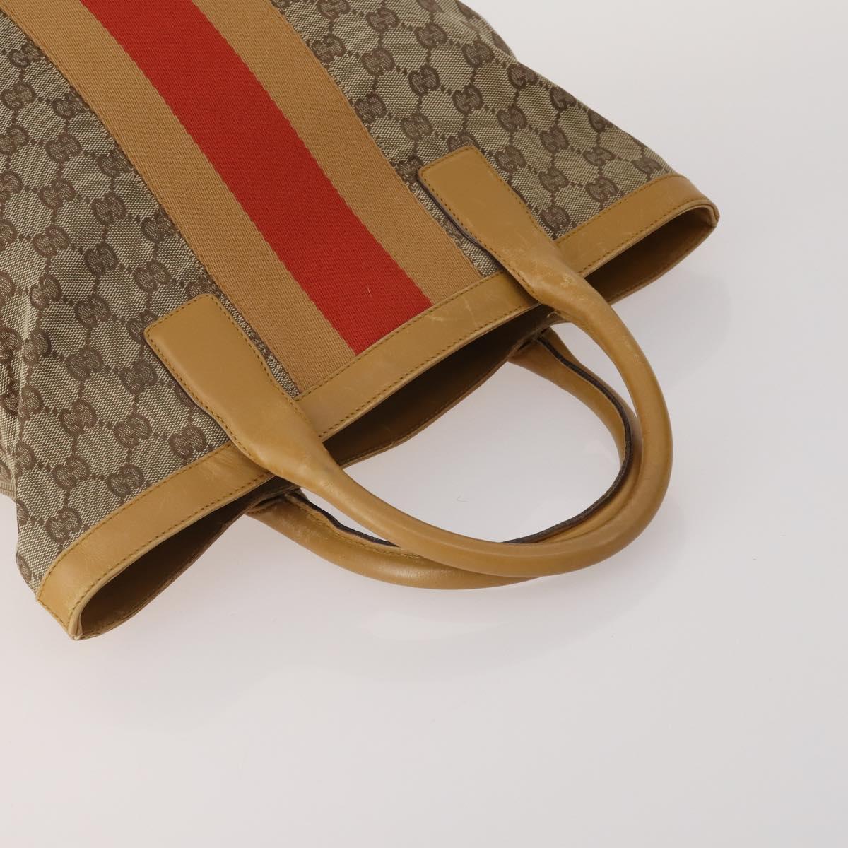 GUCCI GG Canvas GG Crystal Shoulder Bag 5 Set Beige Black Auth 188120