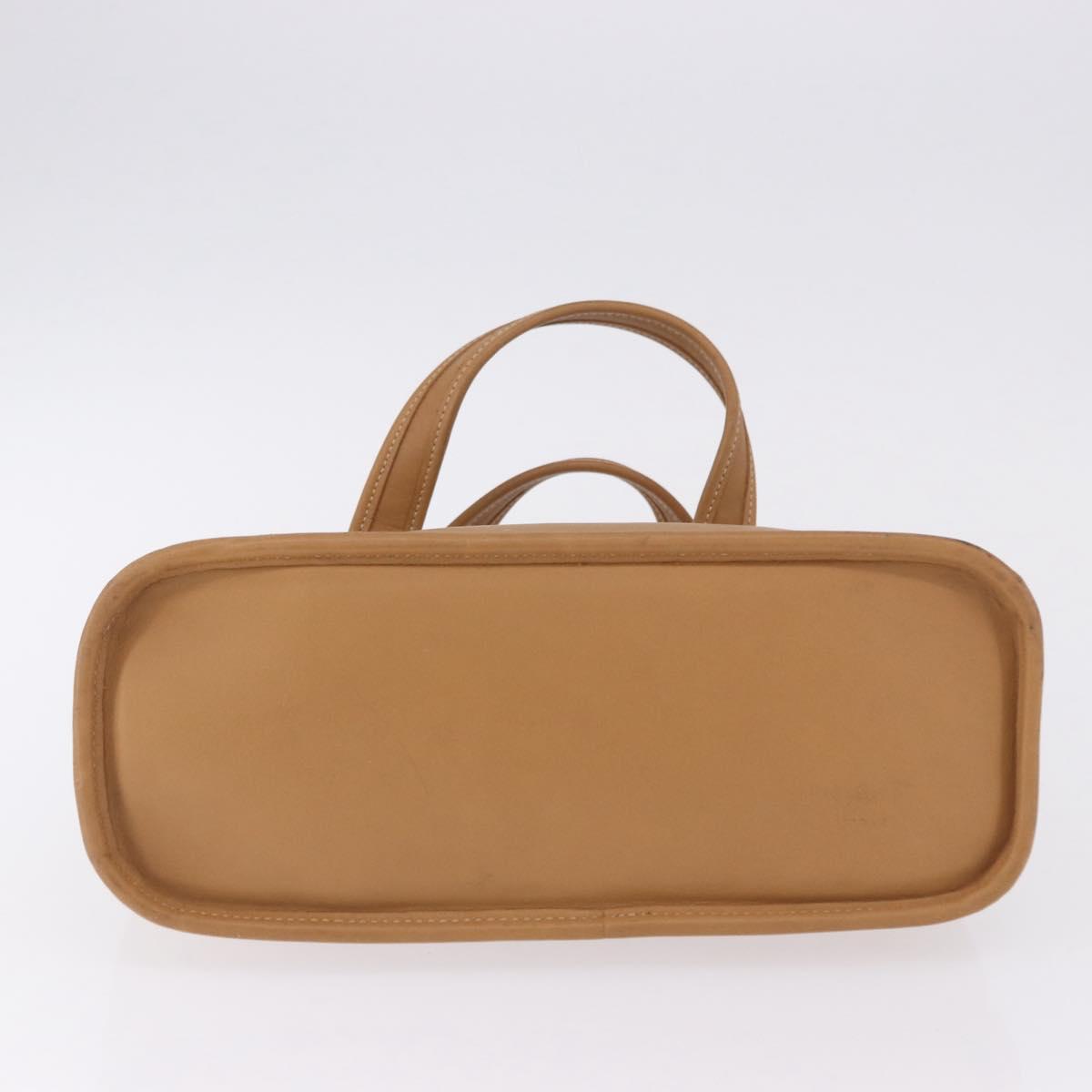 Coach Hand Bag Leather Brown Gold Auth 188180