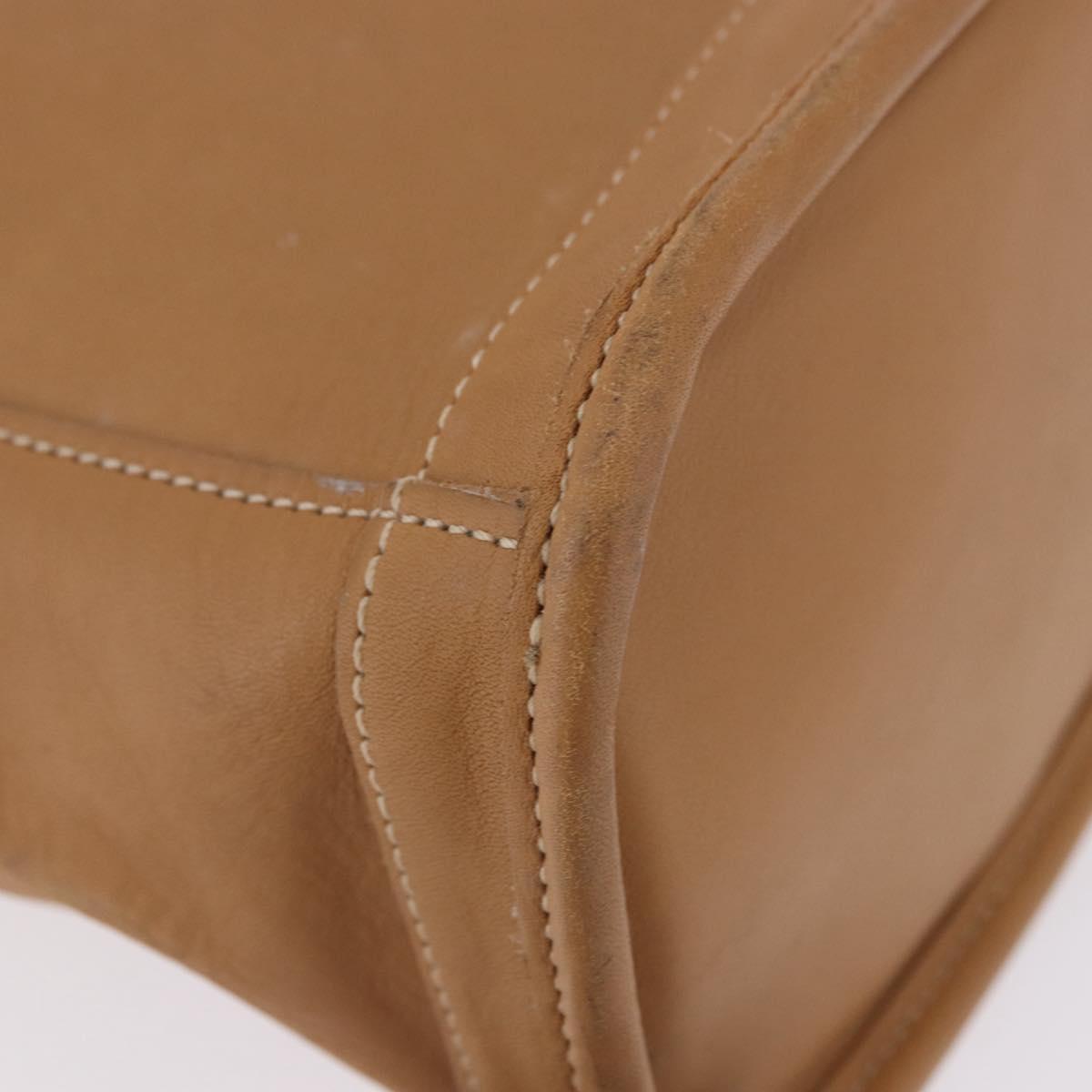Coach Hand Bag Leather Brown Gold Auth 188180