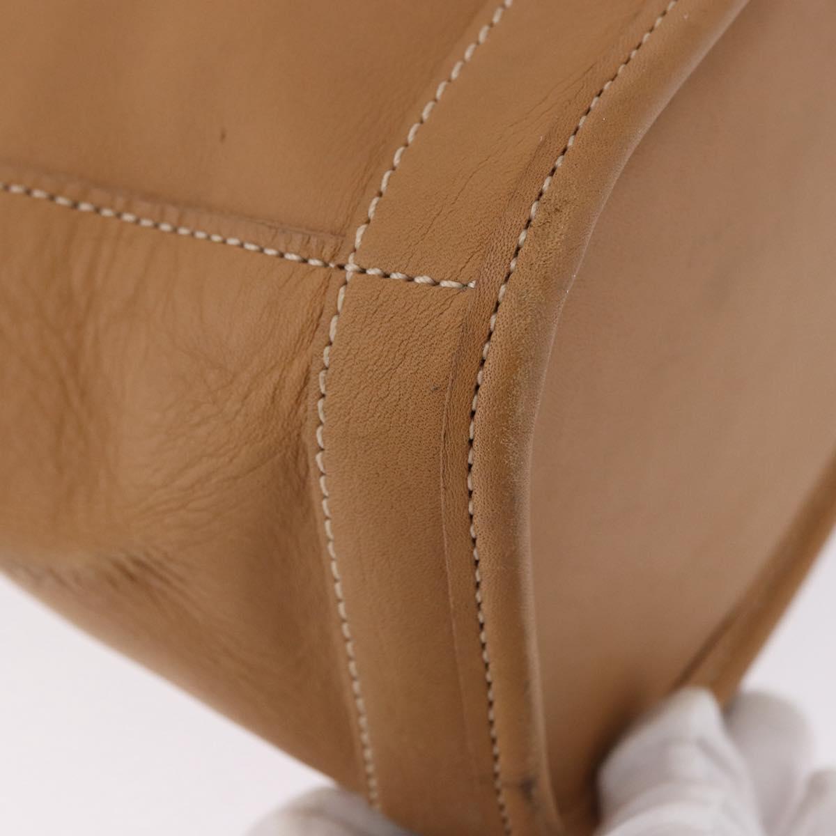 Coach Hand Bag Leather Brown Gold Auth 188180