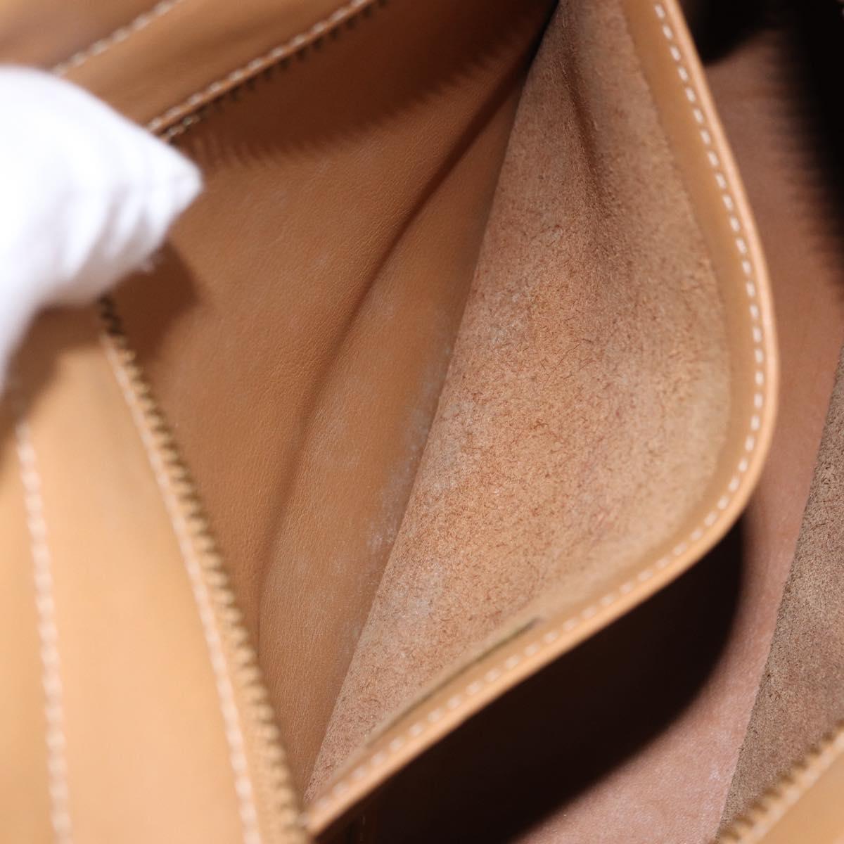 Coach Hand Bag Leather Brown Gold Auth 188180