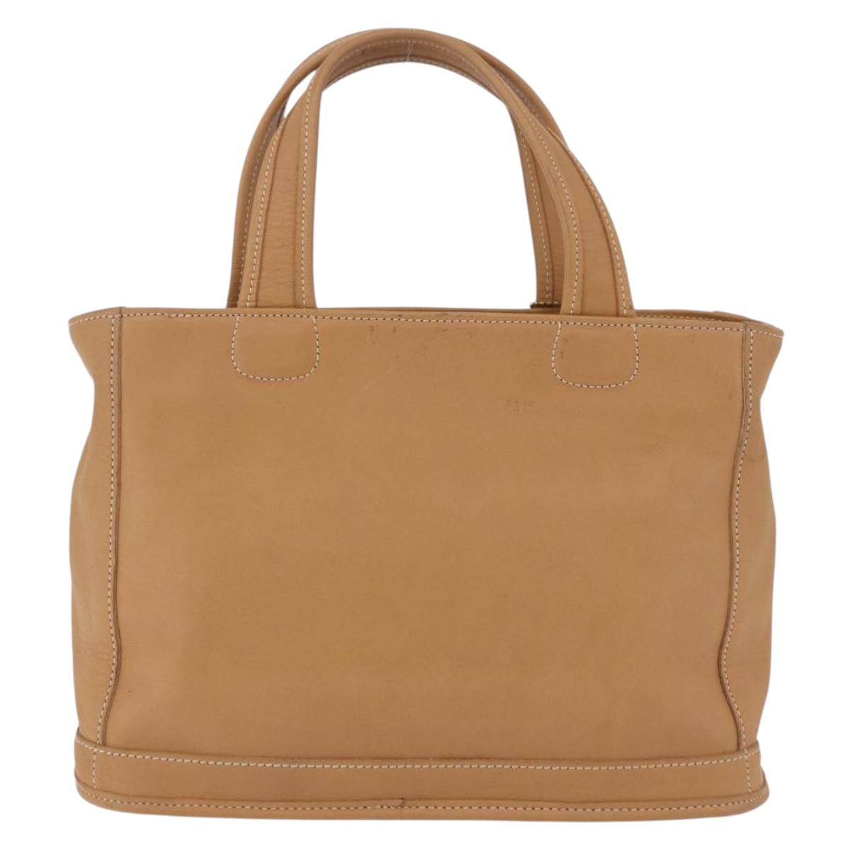 Coach Hand Bag Leather Brown Gold Auth 188180