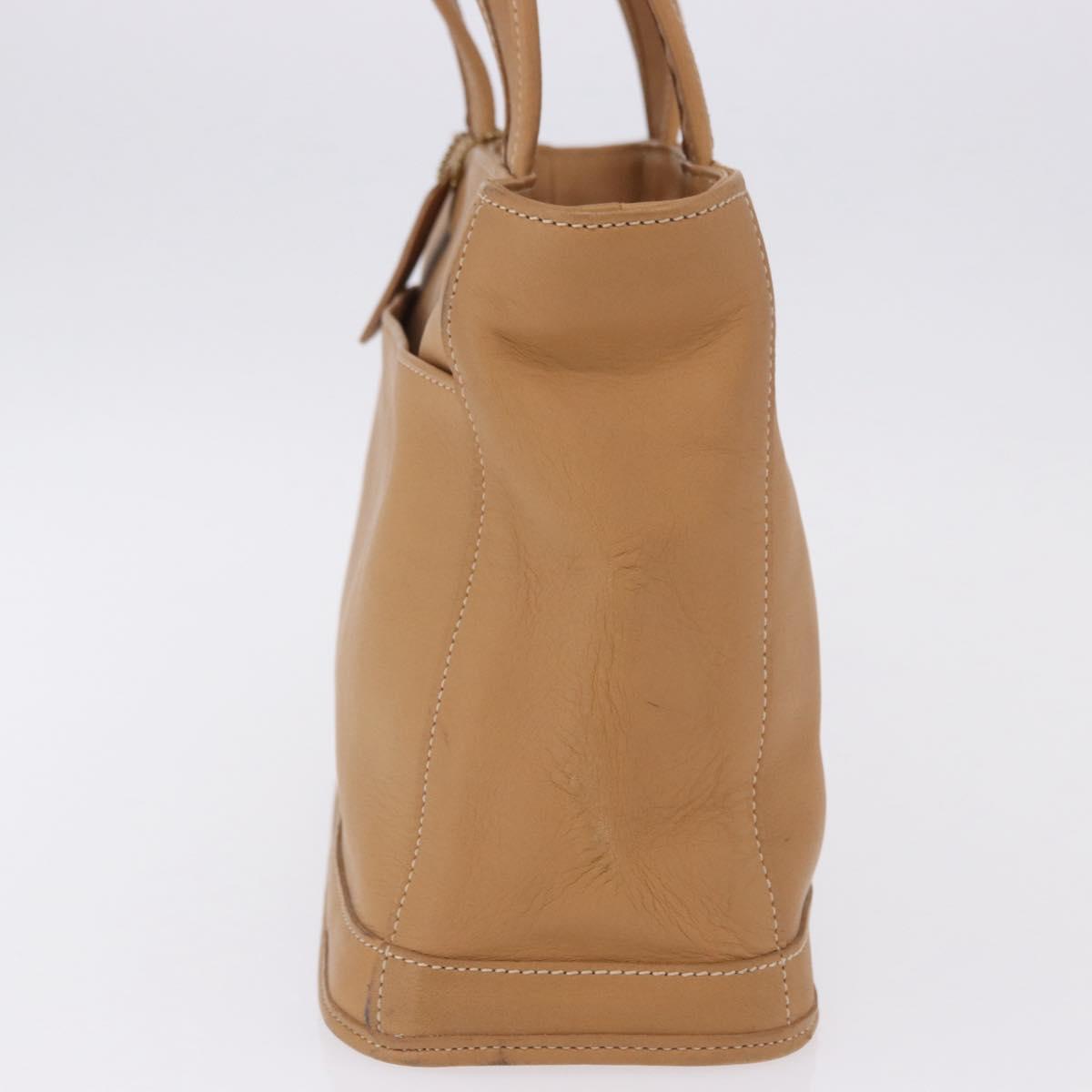 Coach Hand Bag Leather Brown Gold Auth 188180
