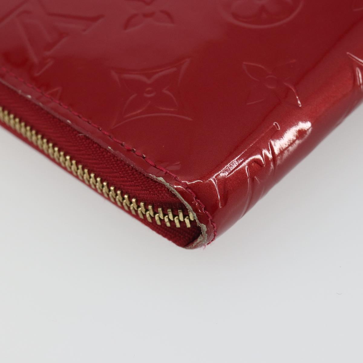 LOUIS VUITTON Monogram Vernis Zippy Wallet Pomme D'amour M91981 Auth 188188A