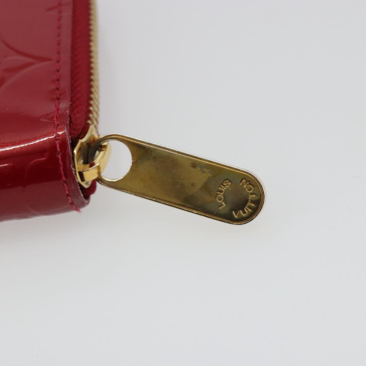 LOUIS VUITTON Monogram Vernis Zippy Wallet Pomme D'amour M91981 Auth 188188A